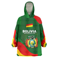 Bolivia Independence Day Wearable Blanket Hoodie Coat Of Arms Libre Y Soberana Heritage Art Broken Chains