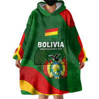 Bolivia Independence Day Wearable Blanket Hoodie Coat Of Arms Libre Y Soberana Heritage Art Broken Chains