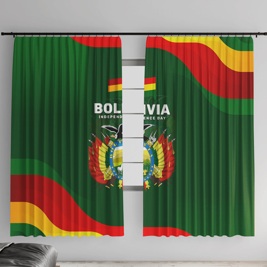 Bolivia Independence Day Window Curtain Coat Of Arms Libre Y Soberana Heritage Art Broken Chains