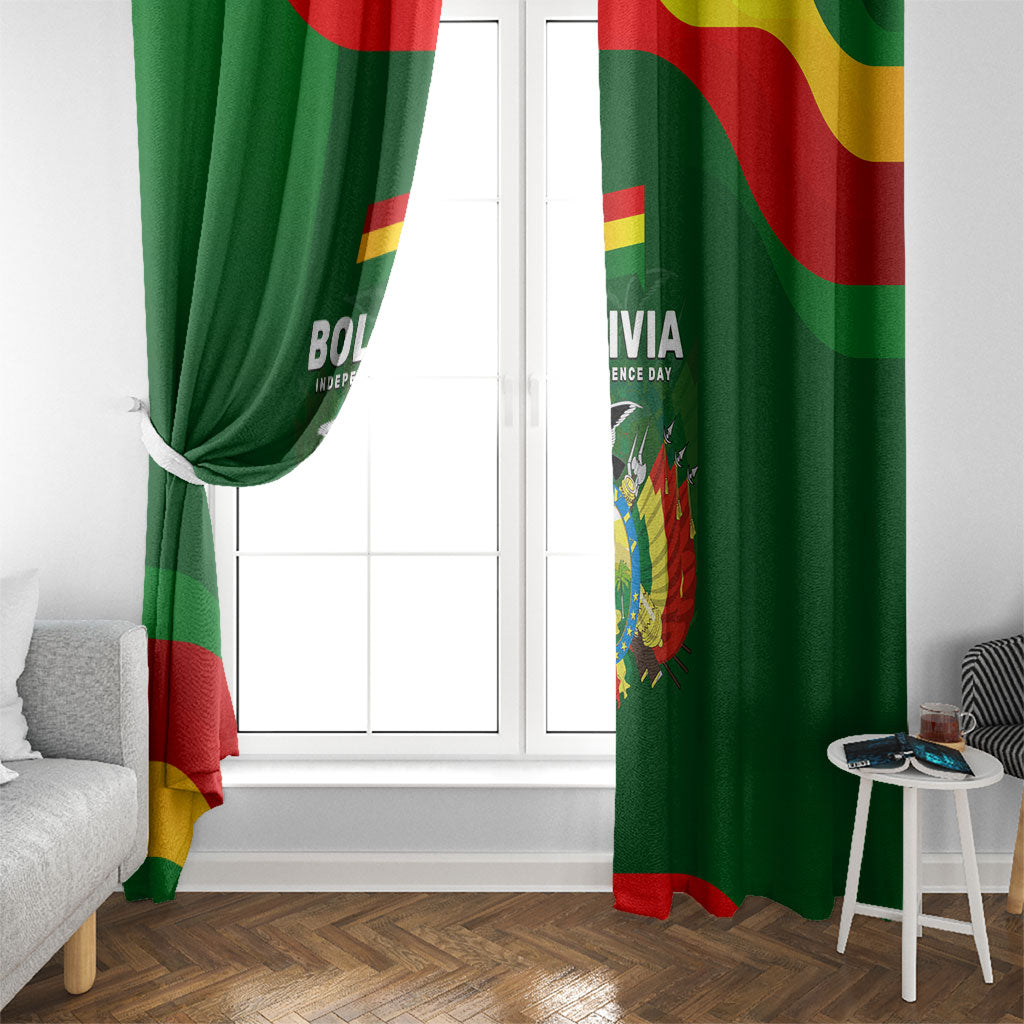 Bolivia Independence Day Window Curtain Coat Of Arms Libre Y Soberana Heritage Art Broken Chains