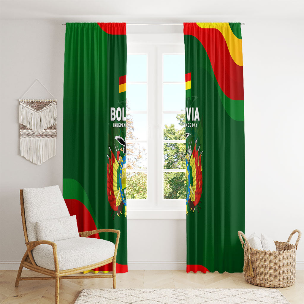 Bolivia Independence Day Window Curtain Coat Of Arms Libre Y Soberana Heritage Art Broken Chains