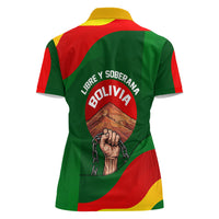 Bolivia Independence Day Women Polo Shirt Coat Of Arms Libre Y Soberana Heritage Art Broken Chains