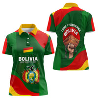 Bolivia Independence Day Women Polo Shirt Coat Of Arms Libre Y Soberana Heritage Art Broken Chains