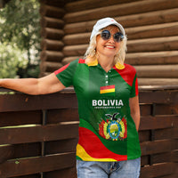 Bolivia Independence Day Women Polo Shirt Coat Of Arms Libre Y Soberana Heritage Art Broken Chains