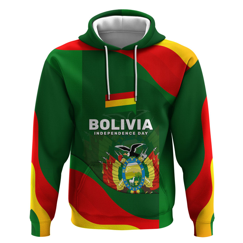 Bolivia Independence Day Zip Hoodie Coat Of Arms Libre Y Soberana Heritage Art Broken Chains