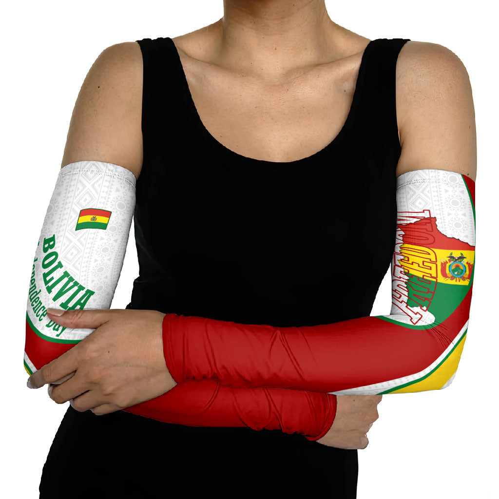 Bolivia Independence Day Map Flag Arm Sleeves Freedom Heritage National Coat Of Arms Accents