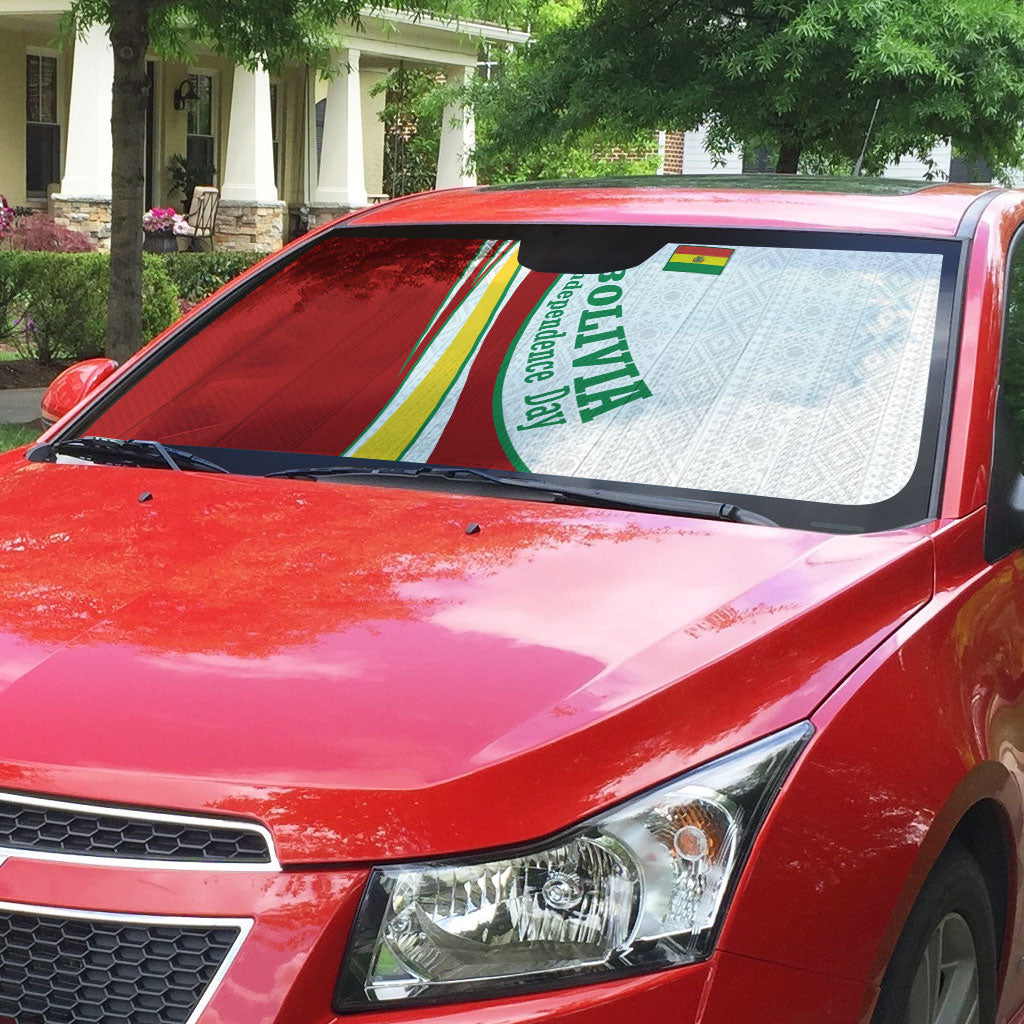 Bolivia Independence Day Map Flag Auto Sun Shade Freedom Heritage National Coat Of Arms Accents