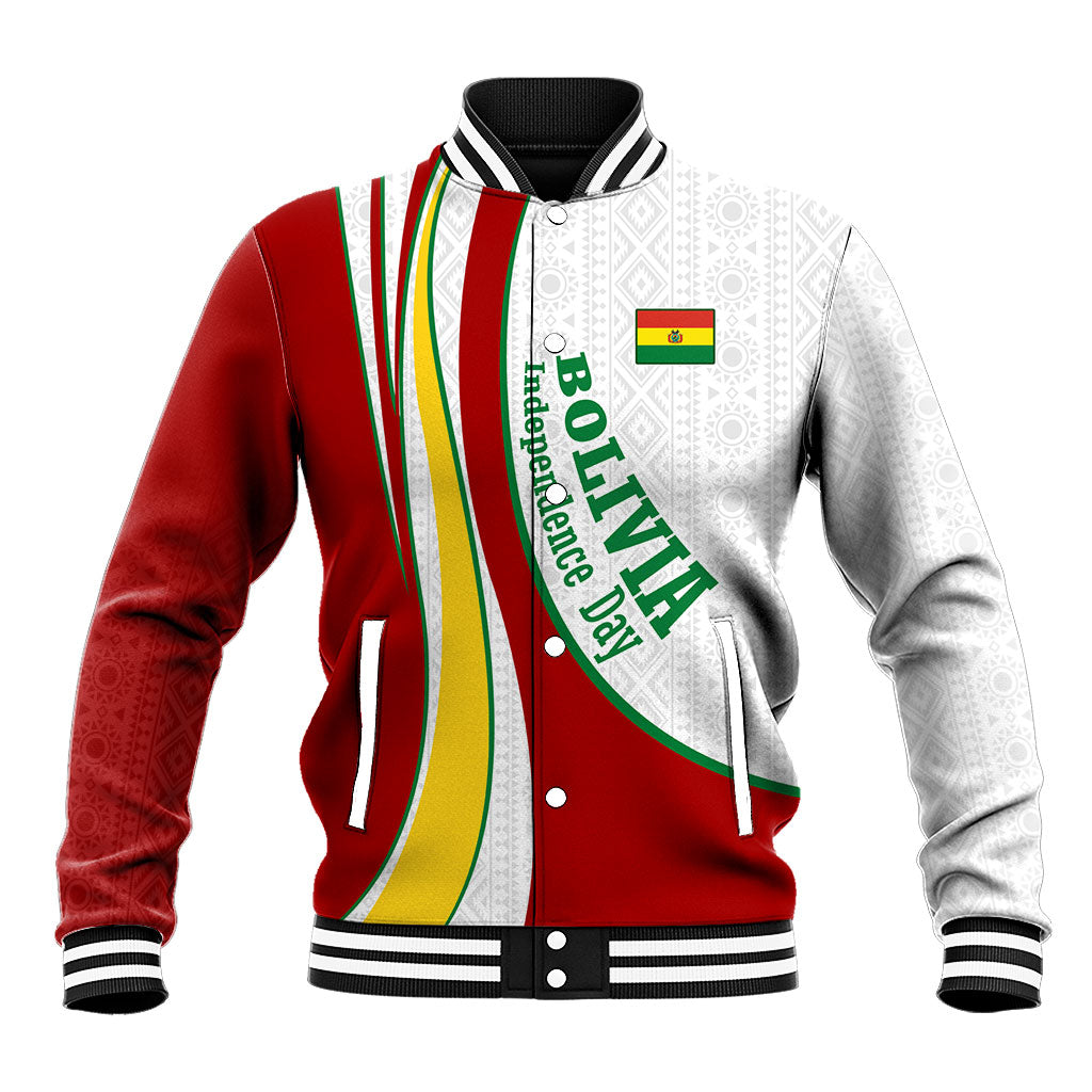 Bolivia Independence Day Map Flag Baseball Jacket Freedom Heritage National Coat Of Arms Accents
