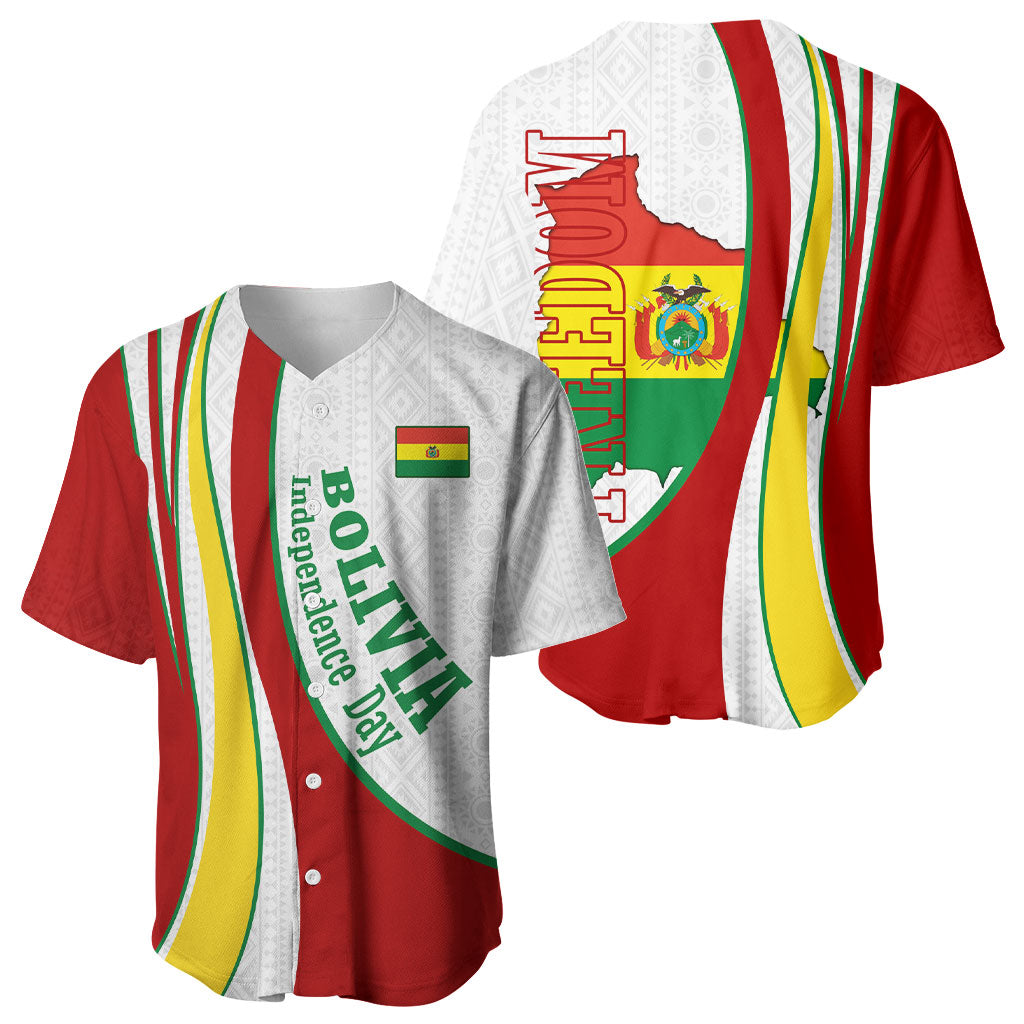 Bolivia Independence Day Map Flag Baseball Jersey Freedom Heritage National Coat Of Arms Accents
