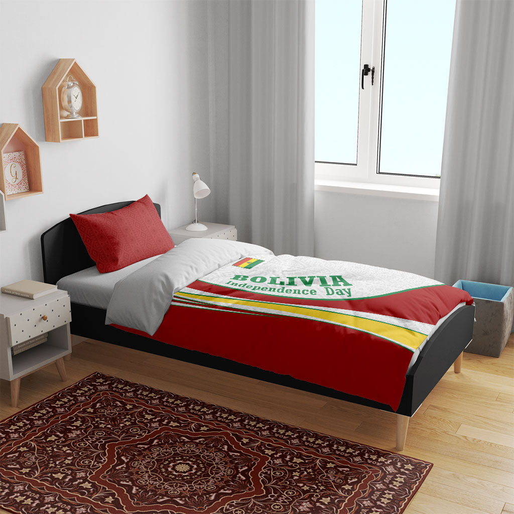 Bolivia Independence Day Map Flag Bedding Set Freedom Heritage National Coat Of Arms Accents