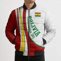 Bolivia Independence Day Map Flag Bomber Puffer Jacket Freedom Heritage National Coat Of Arms Accents