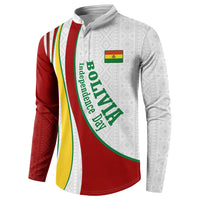 Bolivia Independence Day Map Flag Button Sweatshirt Freedom Heritage National Coat Of Arms Accents