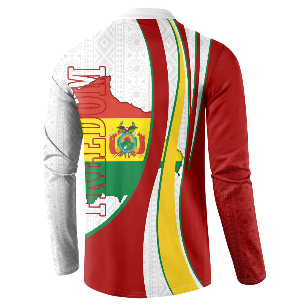 Bolivia Independence Day Map Flag Button Sweatshirt Freedom Heritage National Coat Of Arms Accents