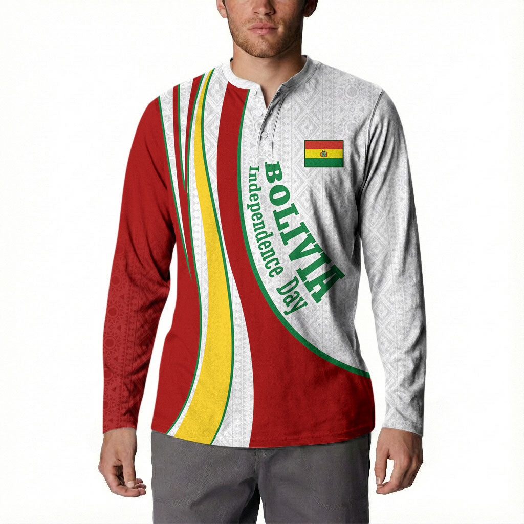 Bolivia Independence Day Map Flag Button Sweatshirt Freedom Heritage National Coat Of Arms Accents