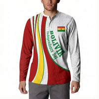 Bolivia Independence Day Map Flag Button Sweatshirt Freedom Heritage National Coat Of Arms Accents