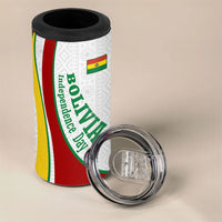Bolivia Independence Day Map Flag 4 in 1 Can Cooler Tumbler Freedom Heritage National Coat Of Arms Accents