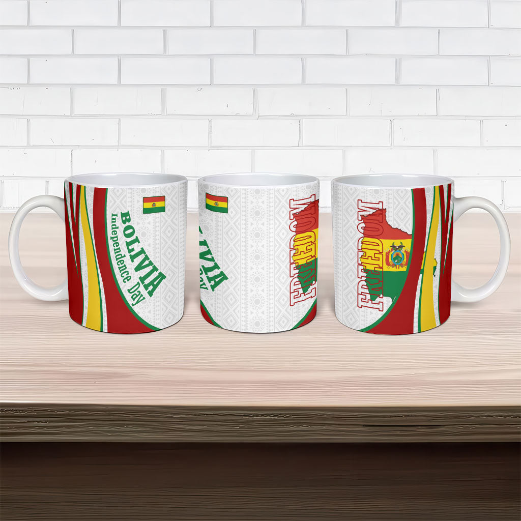 Bolivia Independence Day Map Flag Ceramic Mug Freedom Heritage National Coat Of Arms Accents