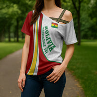 Bolivia Independence Day Map Flag Cross Shoulder Shirt Freedom Heritage National Coat Of Arms Accents