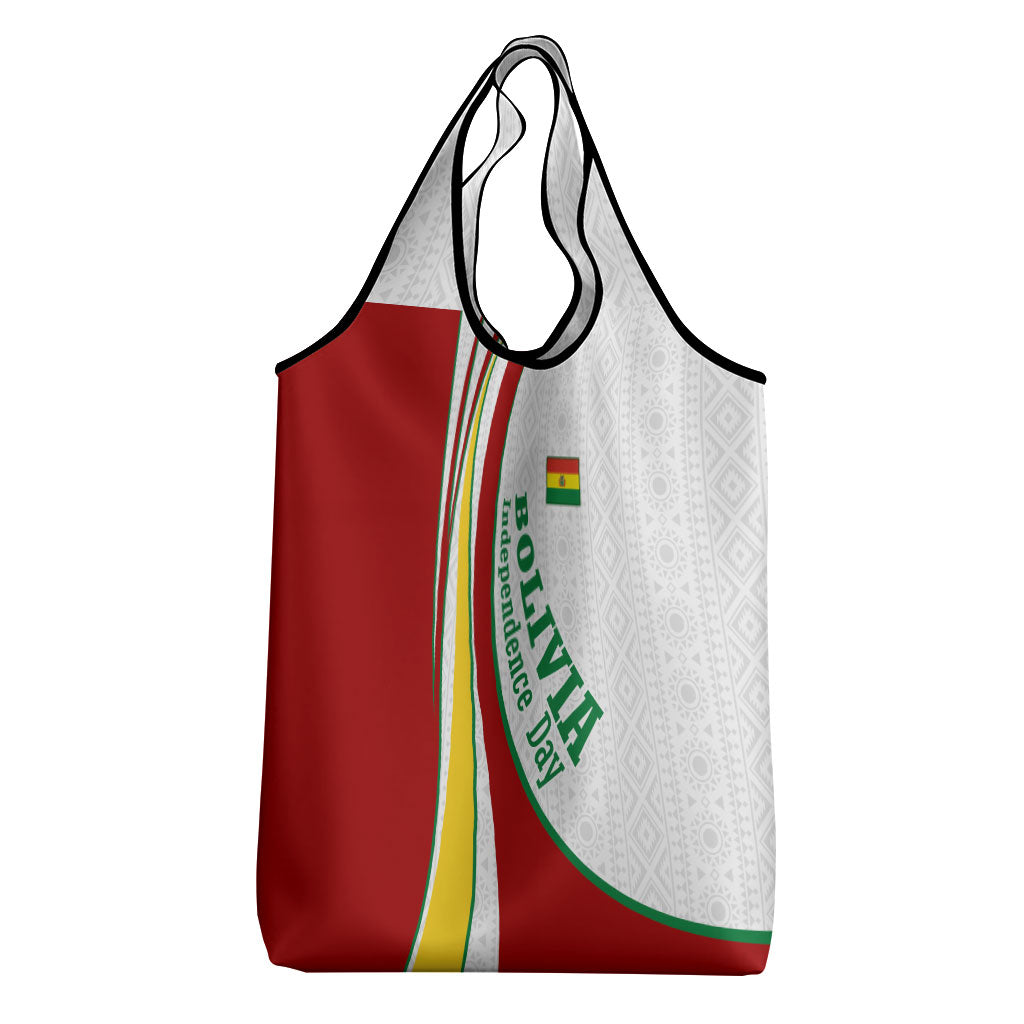 Bolivia Independence Day Map Flag Grocery Bag Freedom Heritage National Coat Of Arms Accents
