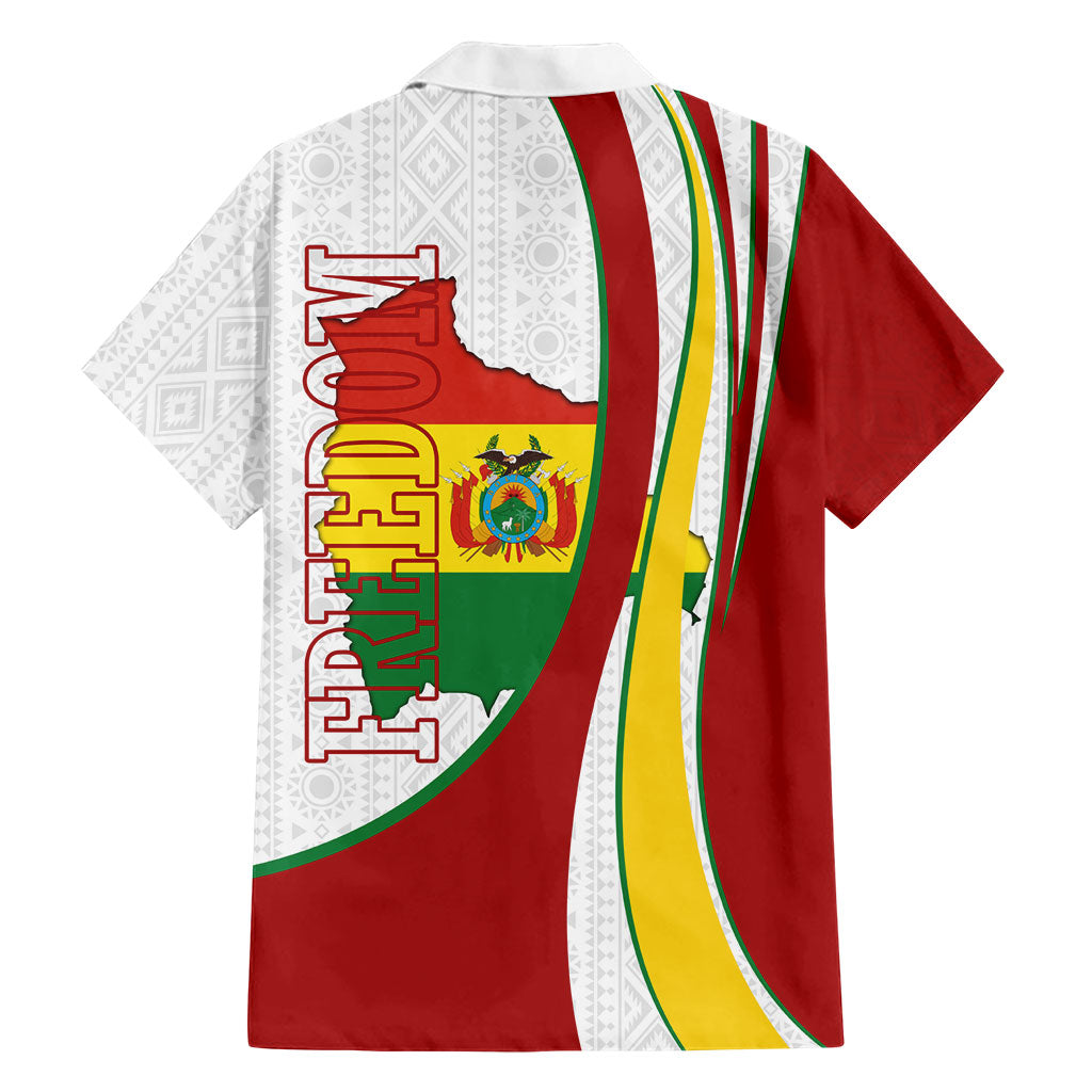 Bolivia Independence Day Map Flag Hawaiian Shirt Freedom Heritage National Coat Of Arms Accents