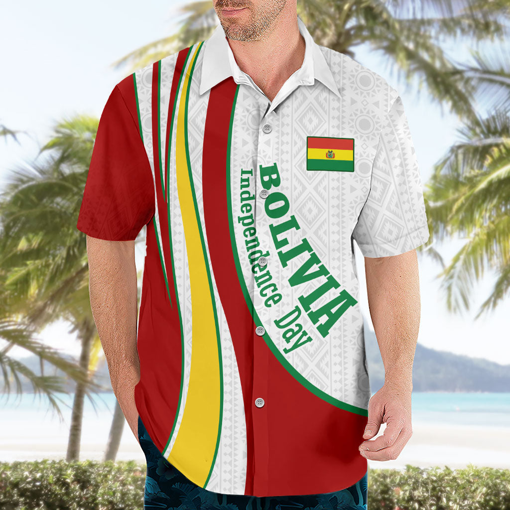 Bolivia Independence Day Map Flag Hawaiian Shirt Freedom Heritage National Coat Of Arms Accents