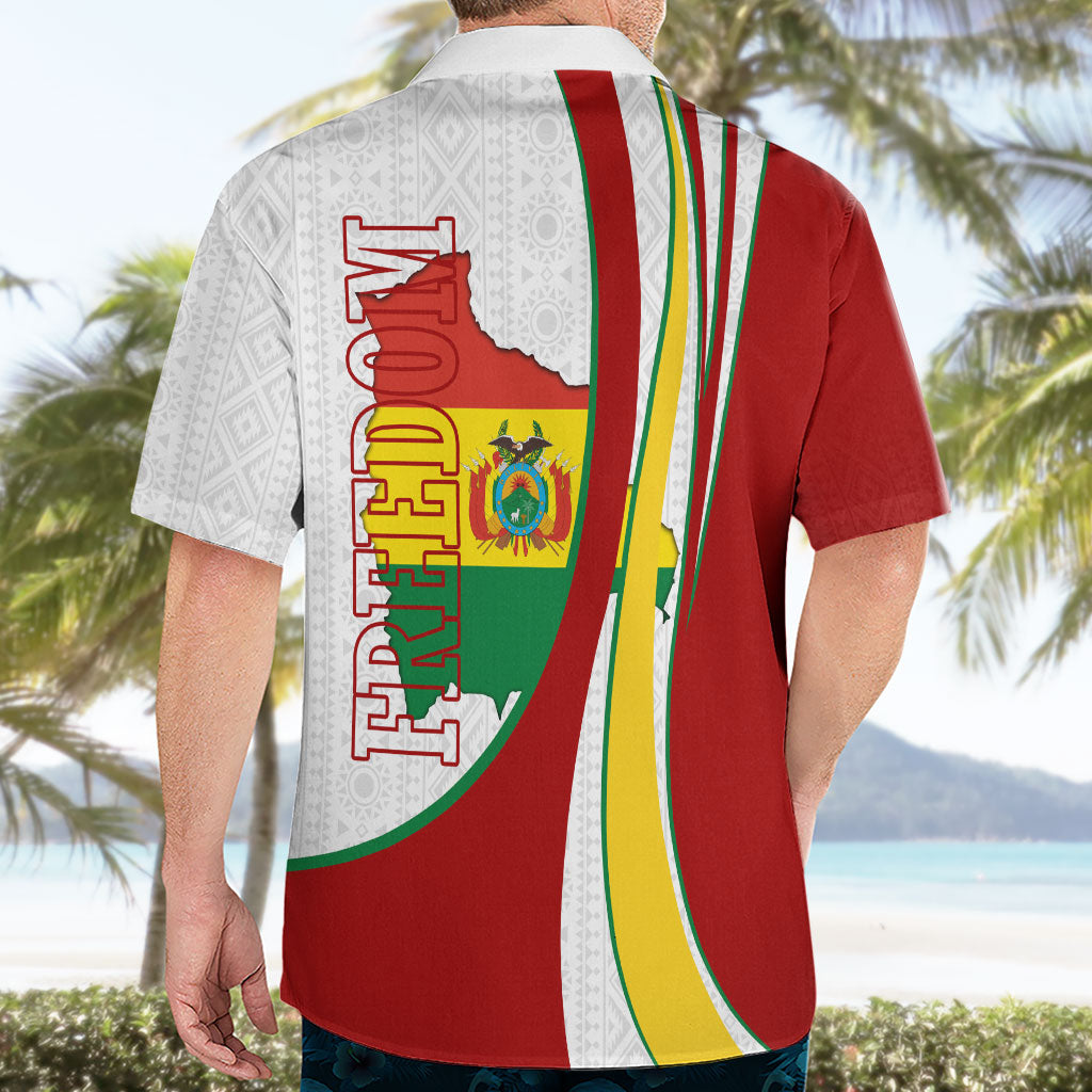 Bolivia Independence Day Map Flag Hawaiian Shirt Freedom Heritage National Coat Of Arms Accents