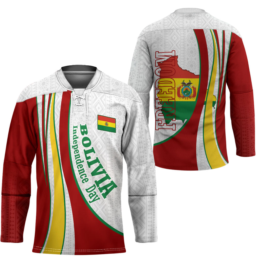 Bolivia Independence Day Map Flag Hockey Jersey Freedom Heritage National Coat Of Arms Accents