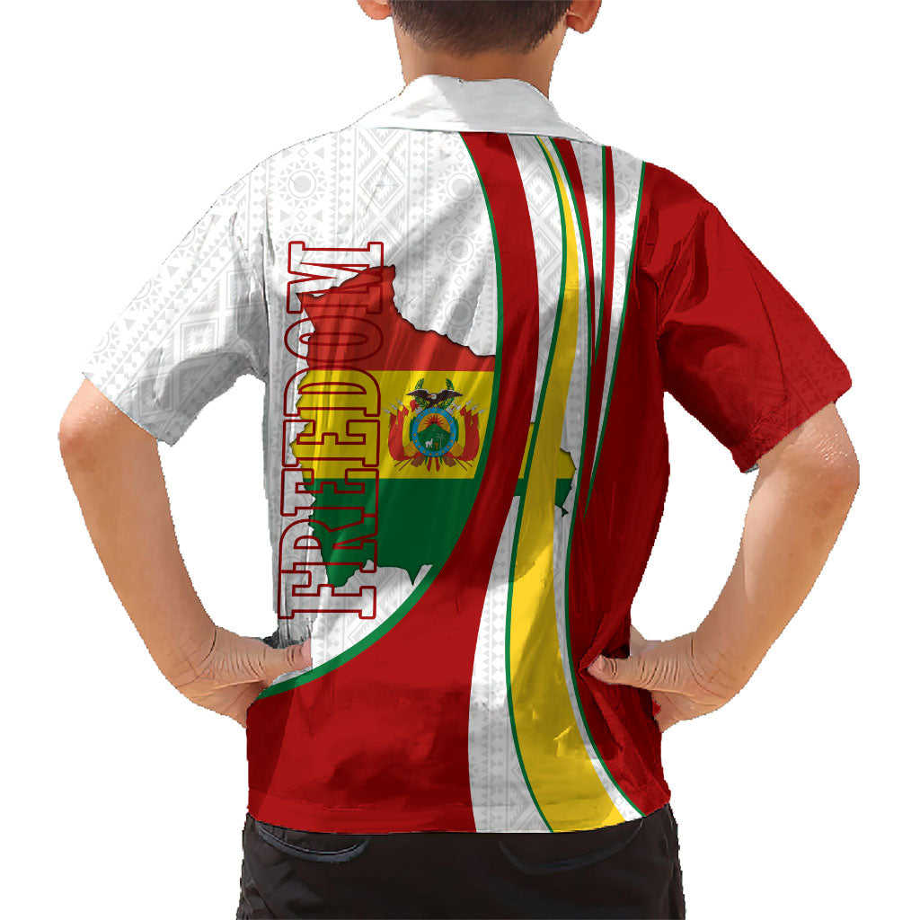 Bolivia Independence Day Map Flag Kid Hawaiian Shirt Freedom Heritage National Coat Of Arms Accents