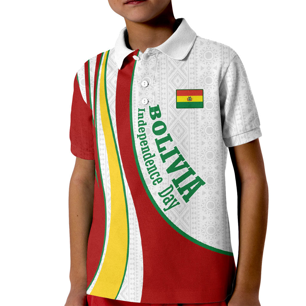 Bolivia Independence Day Map Flag Kid Polo Shirt Freedom Heritage National Coat Of Arms Accents