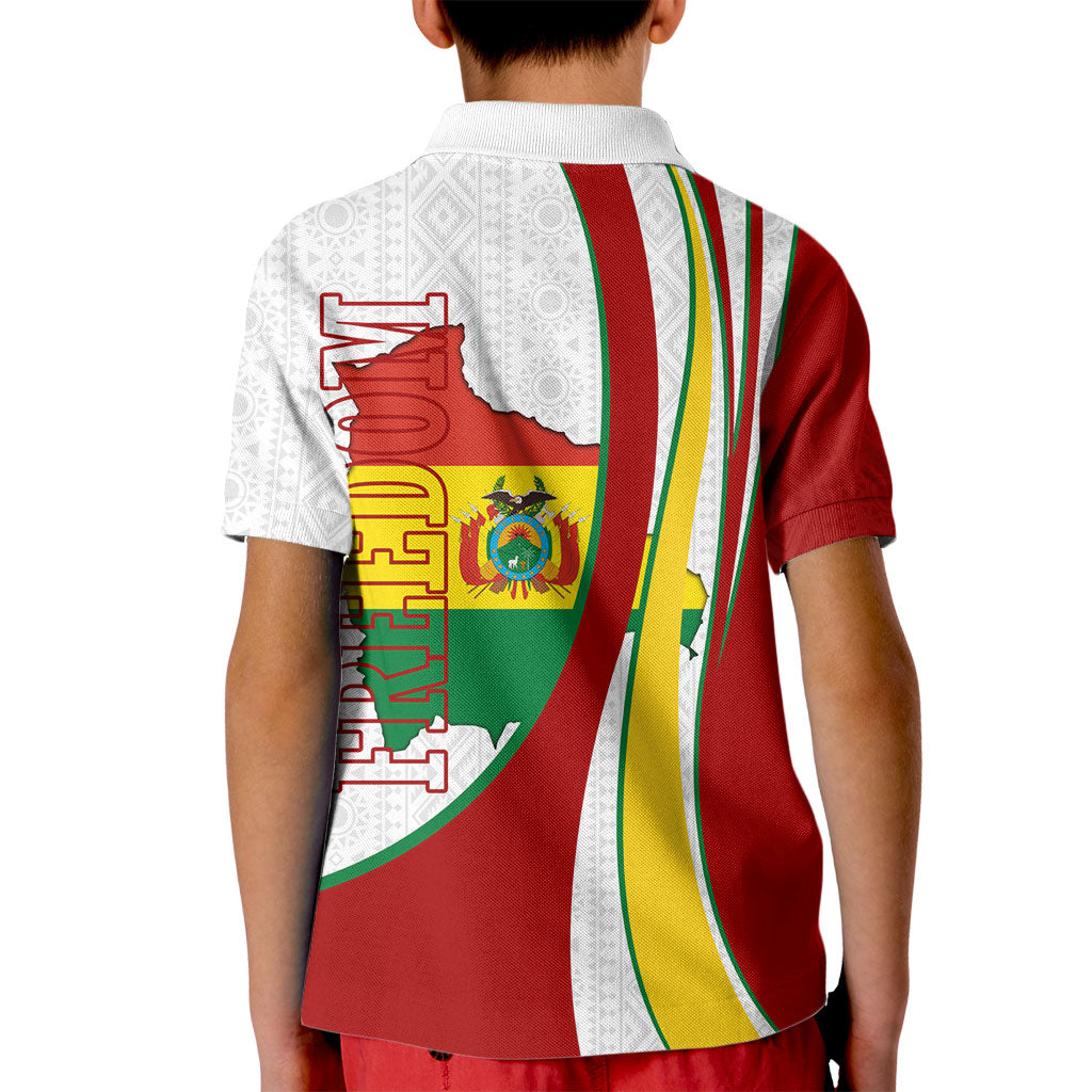 Bolivia Independence Day Map Flag Kid Polo Shirt Freedom Heritage National Coat Of Arms Accents