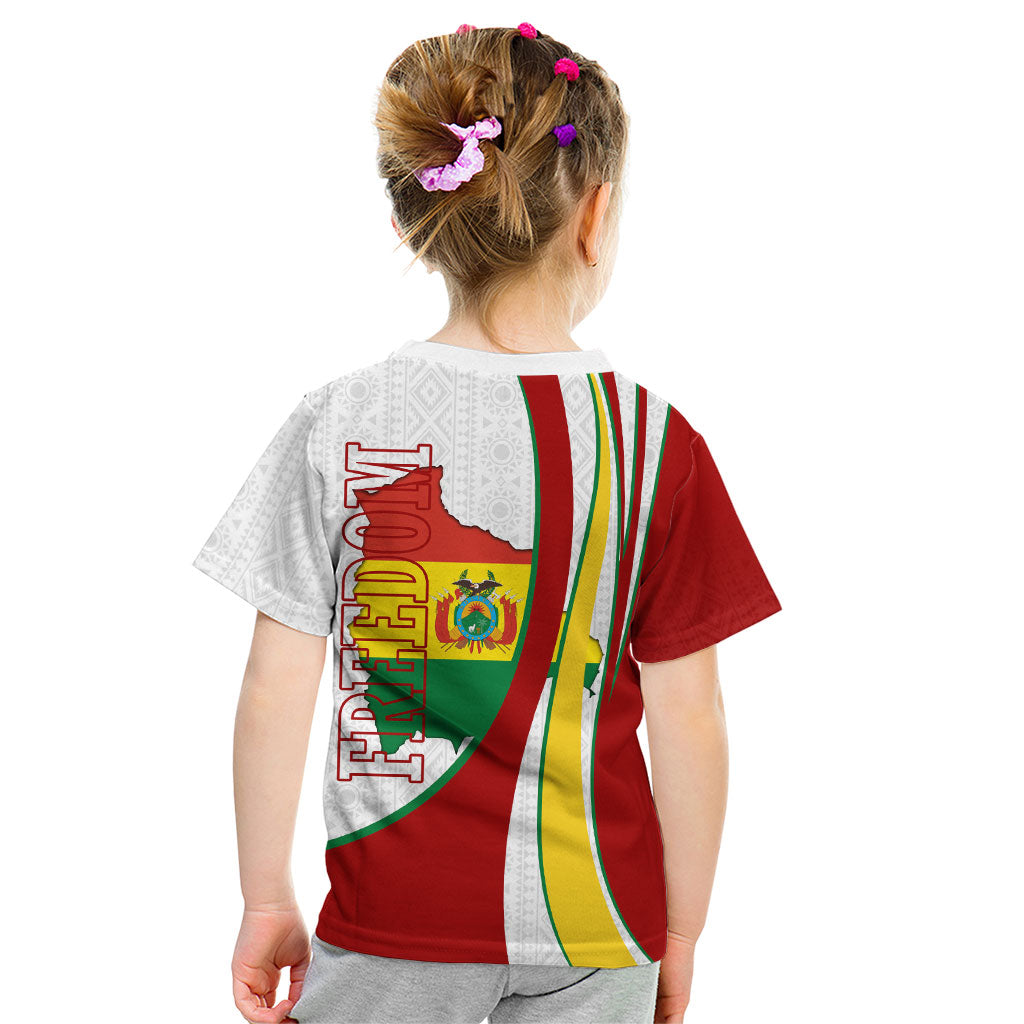 Bolivia Independence Day Map Flag Kid T Shirt Freedom Heritage National Coat Of Arms Accents