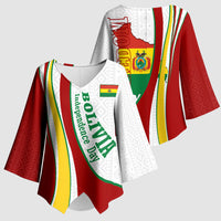 Bolivia Independence Day Map Flag Kimono Sleeve Blouse Freedom Heritage National Coat Of Arms Accents