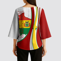 Bolivia Independence Day Map Flag Kimono Sleeve Blouse Freedom Heritage National Coat Of Arms Accents