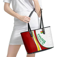Bolivia Independence Day Map Flag Leather Tote Bag Freedom Heritage National Coat Of Arms Accents