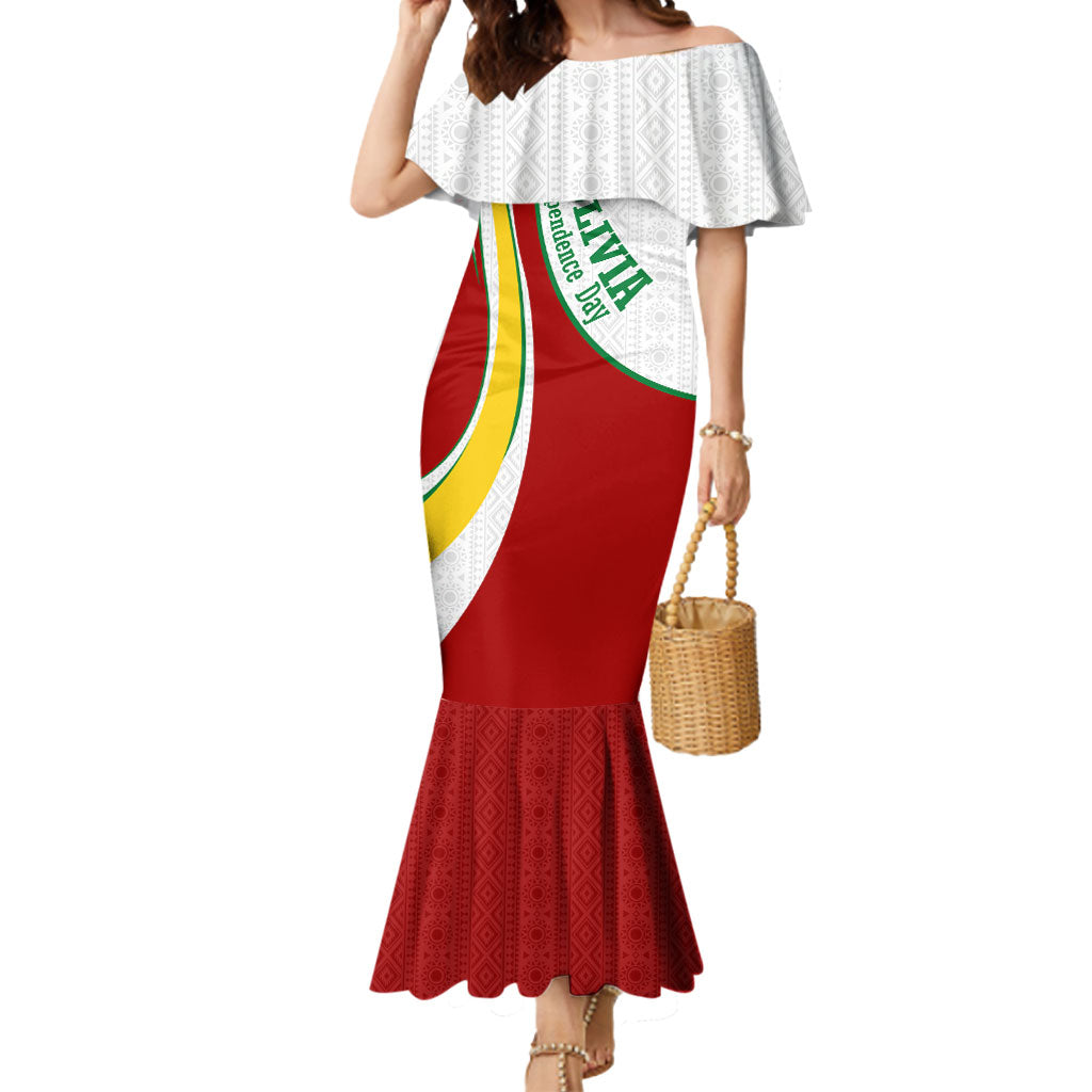 Bolivia Independence Day Map Flag Mermaid Dress Freedom Heritage National Coat Of Arms Accents