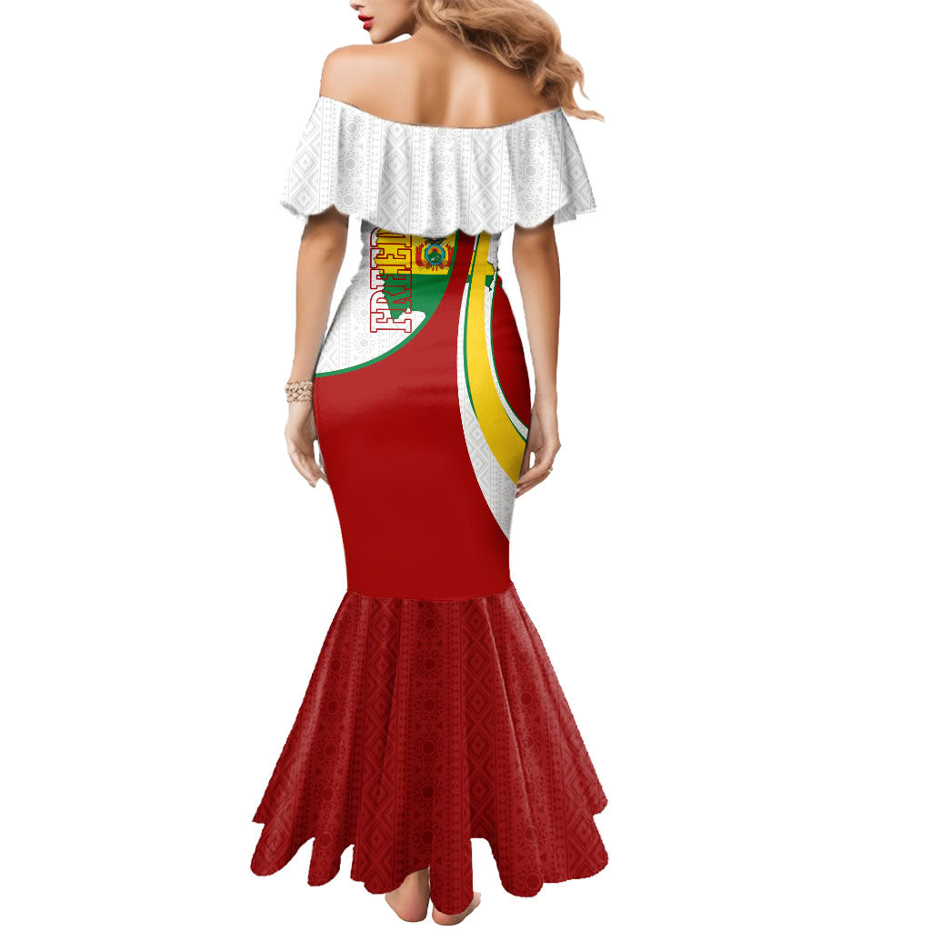 Bolivia Independence Day Map Flag Mermaid Dress Freedom Heritage National Coat Of Arms Accents