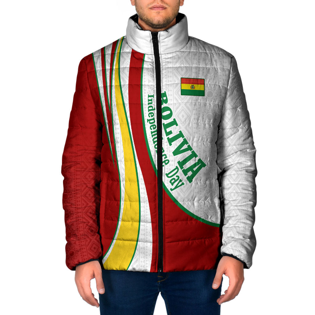 Bolivia Independence Day Map Flag Padded Jacket Freedom Heritage National Coat Of Arms Accents