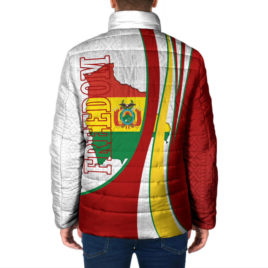 Bolivia Independence Day Map Flag Padded Jacket Freedom Heritage National Coat Of Arms Accents