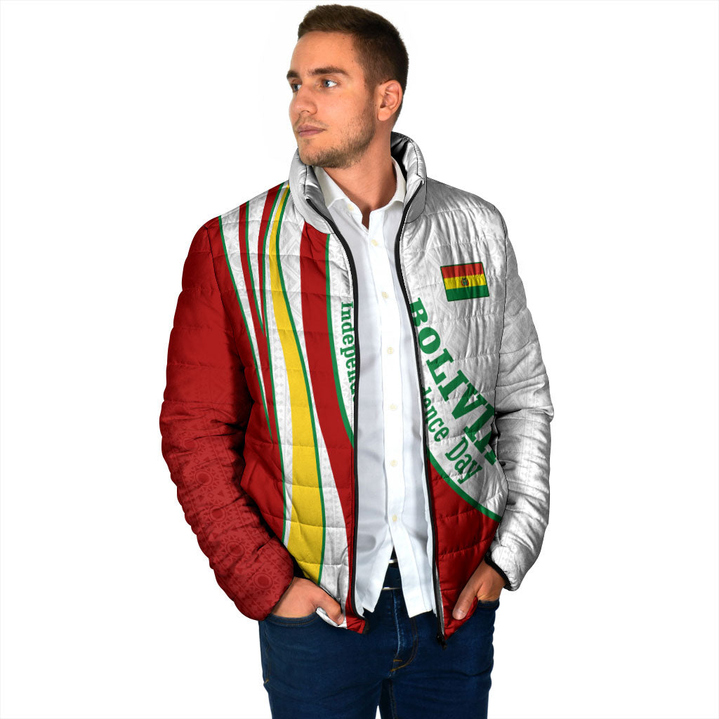 Bolivia Independence Day Map Flag Padded Jacket Freedom Heritage National Coat Of Arms Accents