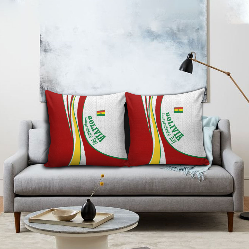 Bolivia Independence Day Map Flag Pillow Cover Freedom Heritage National Coat Of Arms Accents