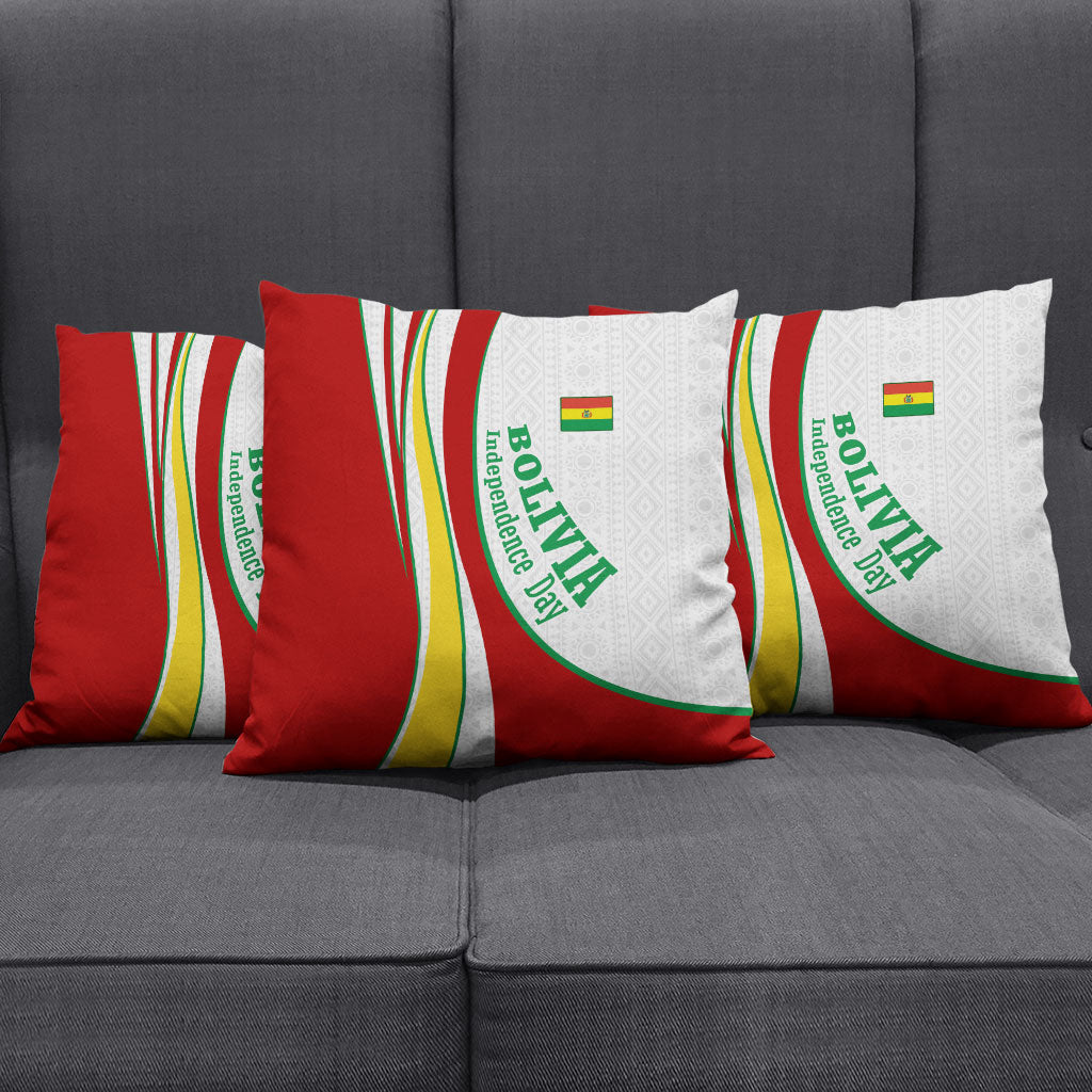 Bolivia Independence Day Map Flag Pillow Cover Freedom Heritage National Coat Of Arms Accents