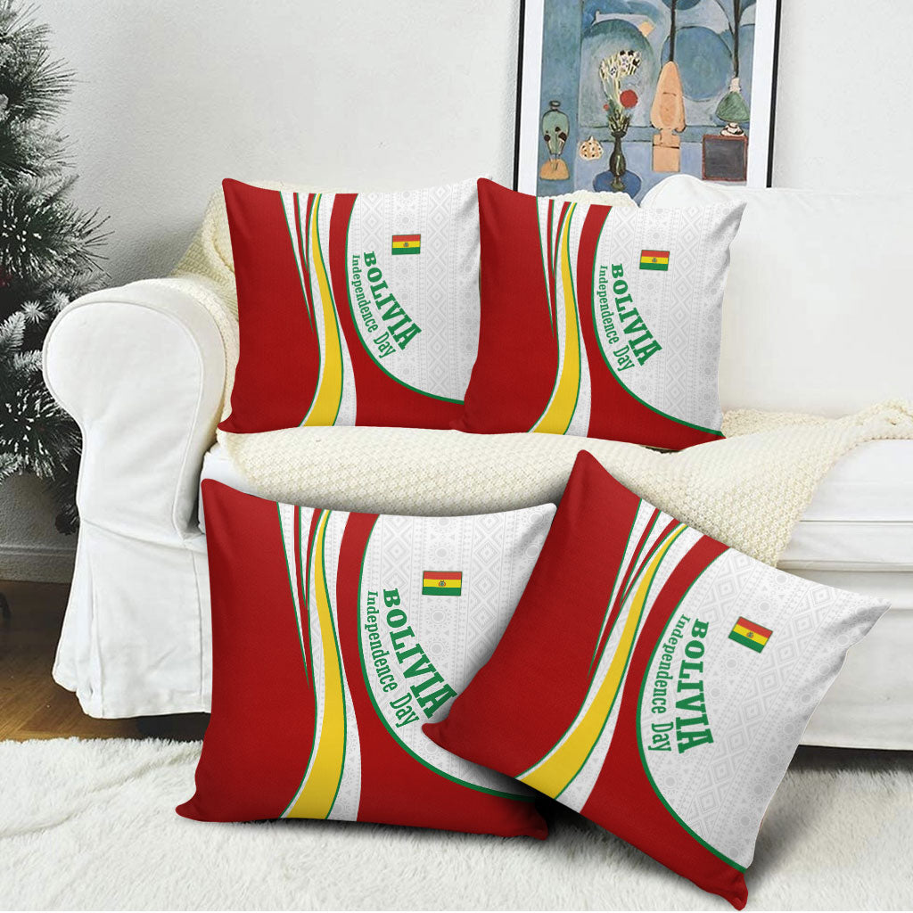 Bolivia Independence Day Map Flag Pillow Cover Freedom Heritage National Coat Of Arms Accents