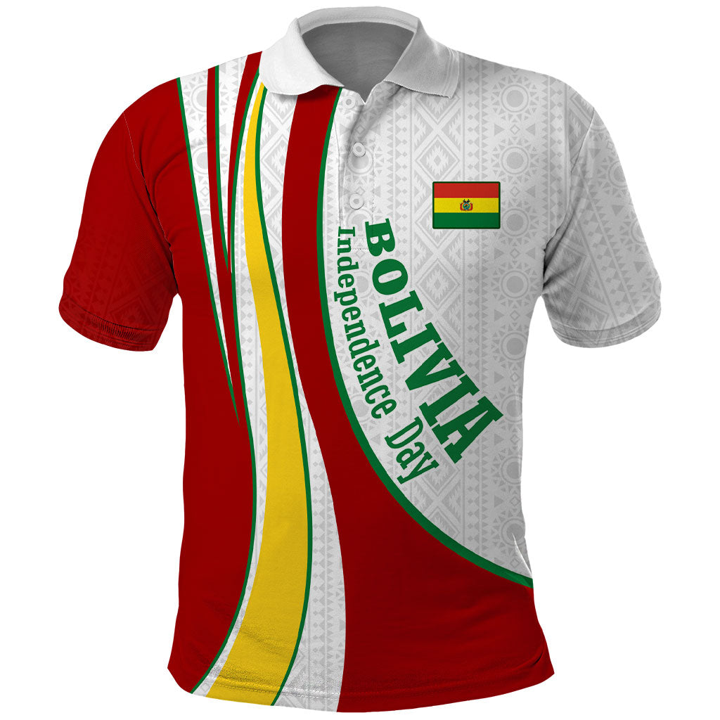 Bolivia Independence Day Map Flag Polo Shirt Freedom Heritage National Coat Of Arms Accents
