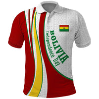 Bolivia Independence Day Map Flag Polo Shirt Freedom Heritage National Coat Of Arms Accents