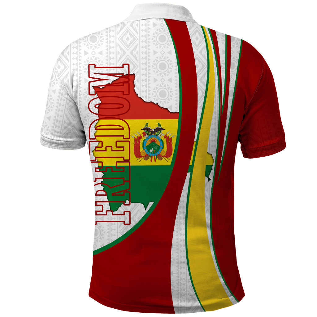 Bolivia Independence Day Map Flag Polo Shirt Freedom Heritage National Coat Of Arms Accents