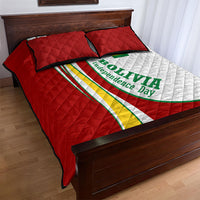 Bolivia Independence Day Map Flag Quilt Bed Set Freedom Heritage National Coat Of Arms Accents