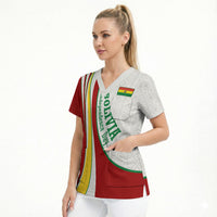 Bolivia Independence Day Map Flag Scrub Top Freedom Heritage National Coat Of Arms Accents