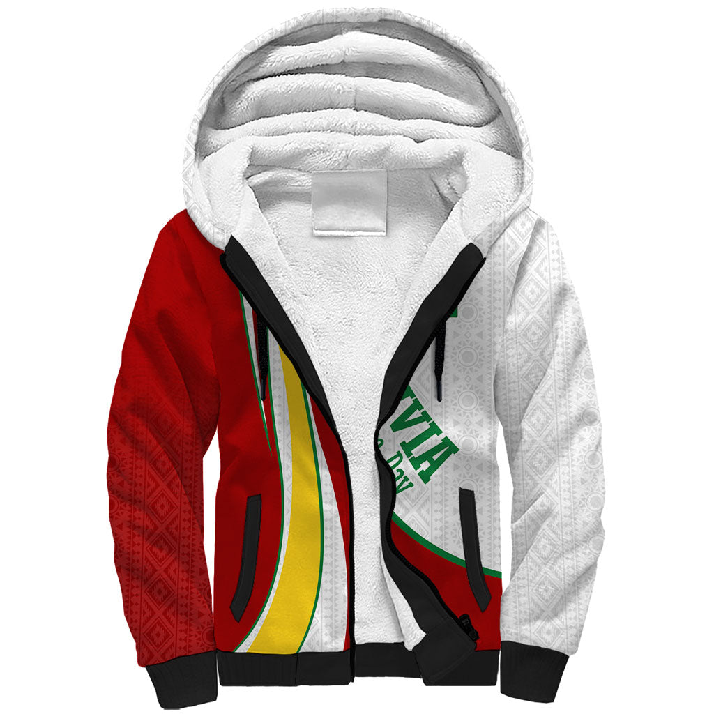 Bolivia Independence Day Map Flag Sherpa Hoodie Freedom Heritage National Coat Of Arms Accents