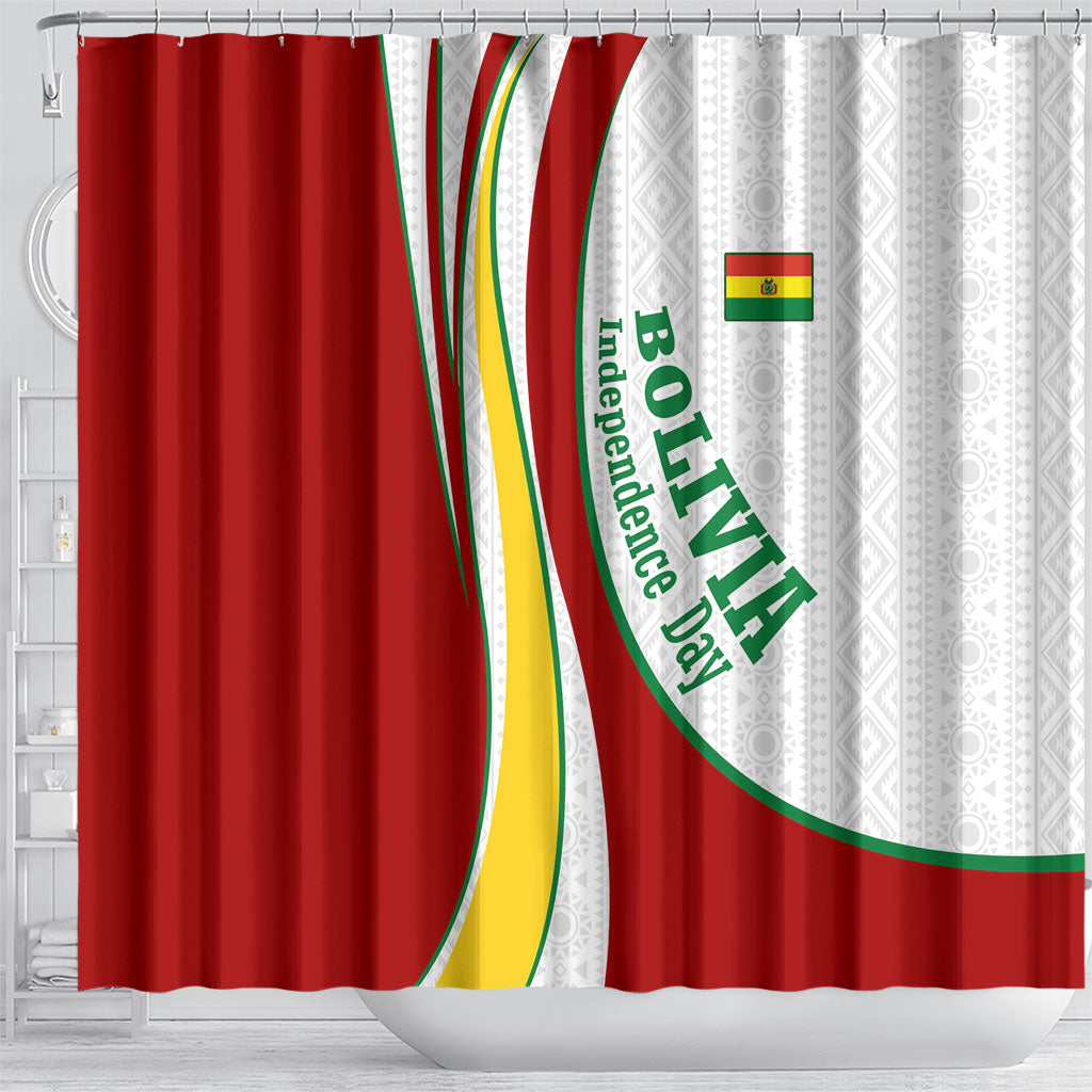 Bolivia Independence Day Map Flag Shower Curtain Freedom Heritage National Coat Of Arms Accents