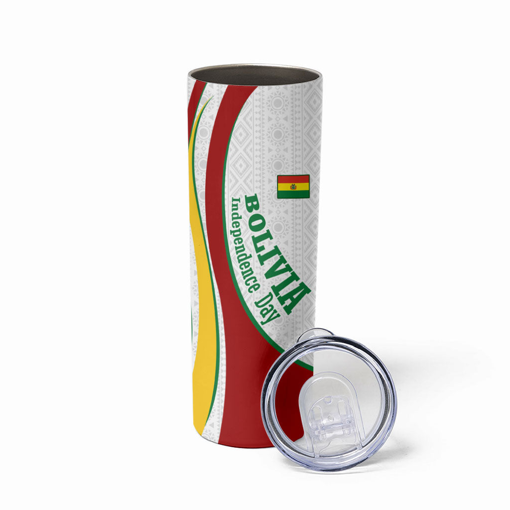Bolivia Independence Day Map Flag Skinny Tumbler Freedom Heritage National Coat Of Arms Accents